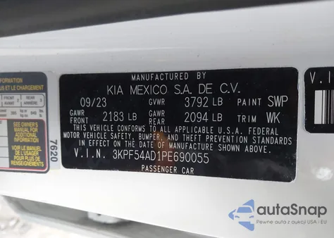 2023 Kia Forte Gt-Line from USA, damaged, VIN 3KPF54AD1PE690055